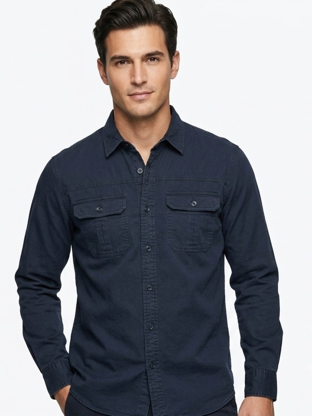 American Eagle Outfitters - Men's Navy Button-Down Shirt